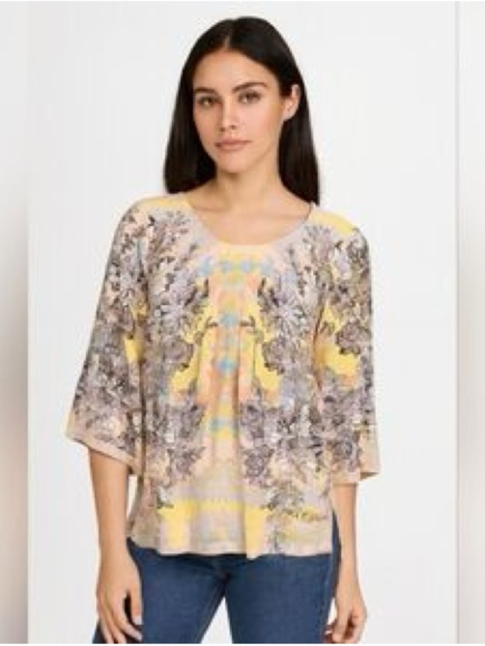 Soft Surroundings Pastel Floral-Print Blouse